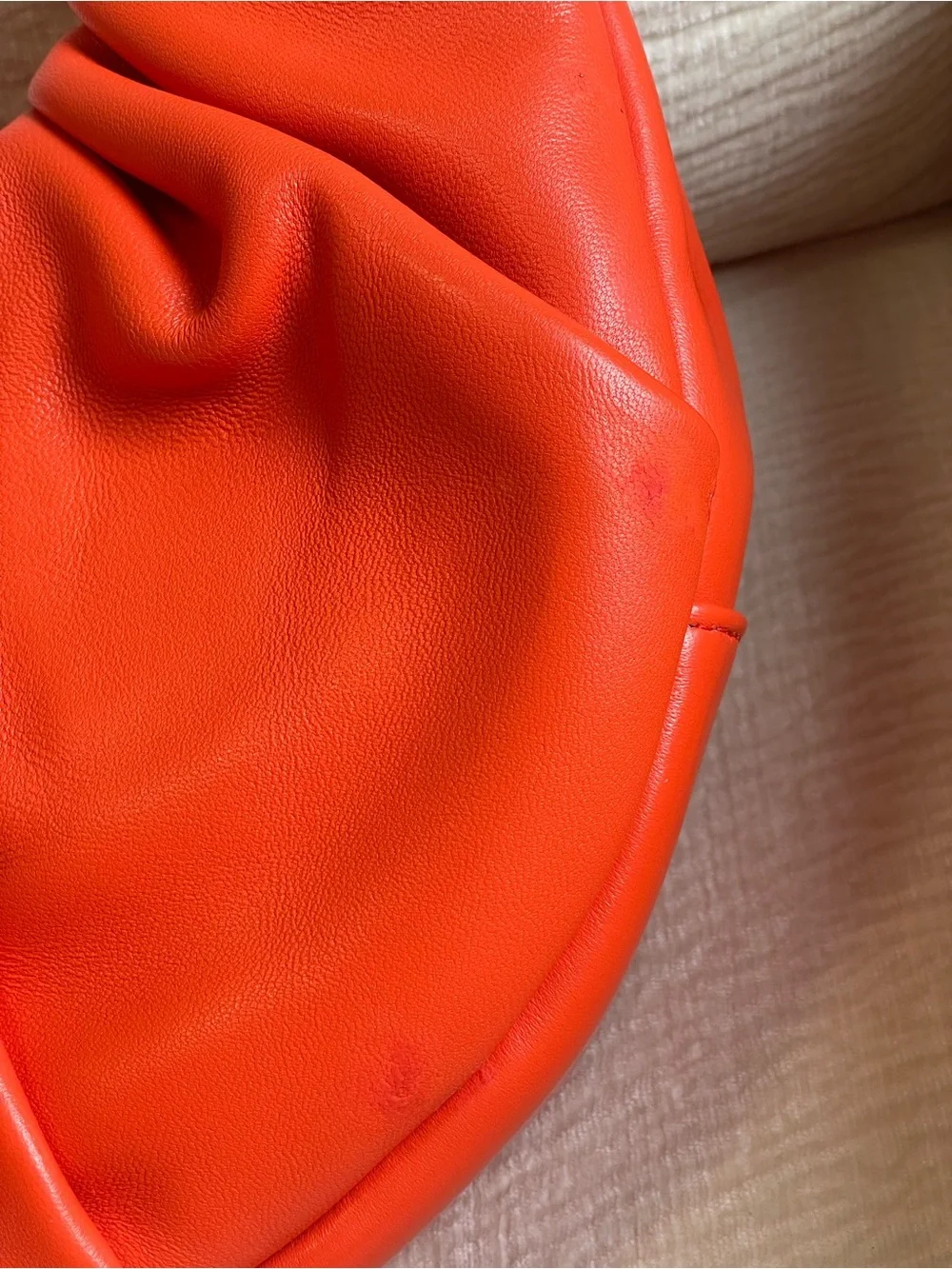 STAUD Orange Moon Gathered Hobo Shoulder Bag